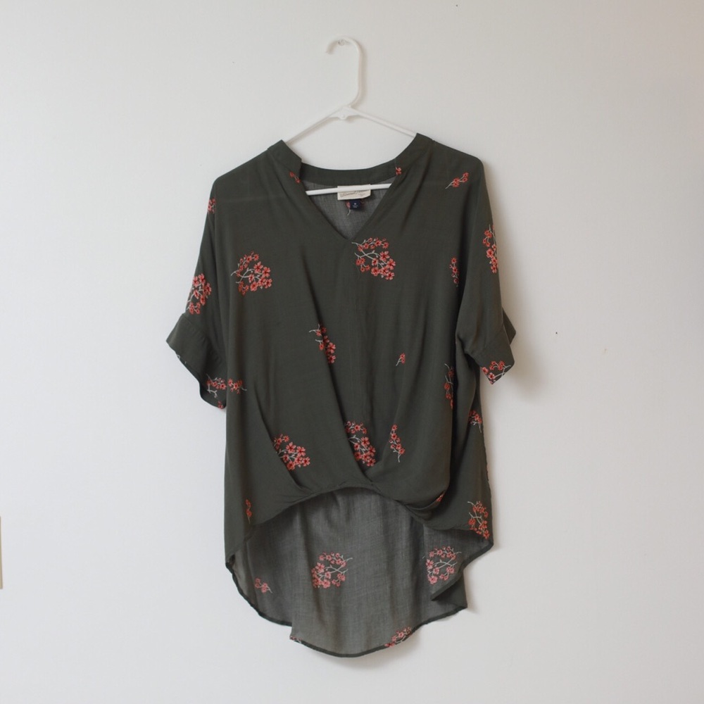 Cocoon, High-Low, Short Sleeve Top